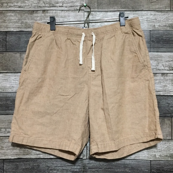 Old Navy Jogger Linen Blend Shorts Men’s L Beige Drawstring Casual (Inseam 7) - Picture 6 of 9